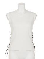 サイドスピンドルカットソー/ホワイト