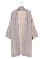 ＜ＷＥＢ限定大きな・小さなサイズ＞フレアースリーブロングニットカーディガン/ライトグレー