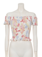 BouquetシャーリングTOP/BLK