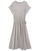 ウエスト切替タッセル付カットソーワンピース/杢グレー