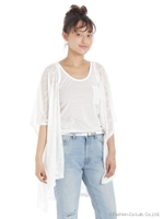 無地ポンチョカーデアンサンブル/シロ