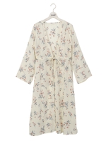 小花柄シフォンガウン/ホワイト