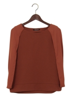 梨地ポンチケープスリーブプルオーバー/レンガ