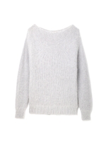 《BLANCHIC》アンゴラ混ボートネックニット/スモークブルー(110)