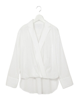 カシュクールシャツブラウス/BLUE