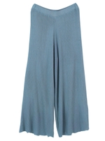 ニットワイドパンツ/ブルー