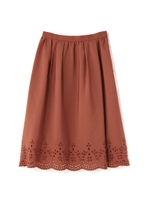 カットワークレーススカート/ブラウン(050)