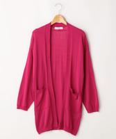 抜き衿ロング丈カーディガン