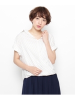 カシュクール風スキッパーシャツ/ホワイト系(002)