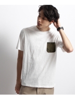 クルーネック ポケットデザインTシャツ/ホワイト(004)