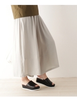 サテンワイドパンツ/ダークオレンジ(068)