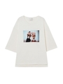 ガールズプリントオーバーＴ/WHITE