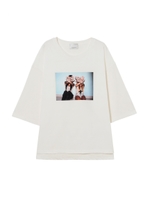 ガールズプリントオーバーＴ/WHITE