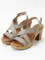 BIANCAレザークロスサンダル/キャメル