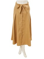 ウエストリボンロングマキシスカート/ブラック