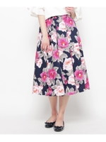 ビックフラワーフレアスカート/ネイビー(193)