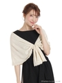 レース2WAYショール型ボレロ/ブラック