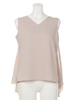 【CLASSY掲載】4WAYケープブラウス/ベージュ