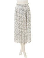 小花柄プリーツスカート/ホワイト