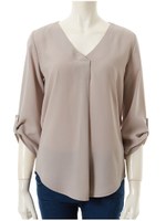 タックロールアップブラウス/ブラック