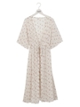 半袖花柄シフォンガウン/ホワイト