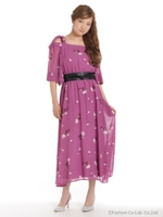 【鈴木優華さん着用】レトロ花柄オフショルワンピース/コイアオ