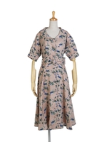 【an another angelus】ローズ柄シャツワンピース/BLACK