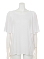 ラッフルスリーブポンチョTOPS/WHT