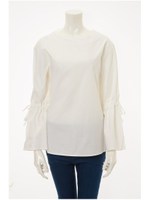 バックシャンボリュームスリーブブラウス/ホワイト