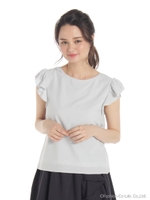 ブリリアントフリルブラウス/ライトブルー