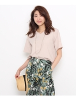 〔UVカット&洗える〕バックカラーブラウス/ベビーピンク(071)