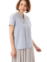 [ウォッシャブル]エアリーシャンブレーブラウス/ブルー(110)