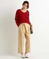 ベルト付きワイドチノパンツ
