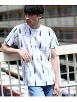 手書き風チェックTシャツ/ライトグレー(211)