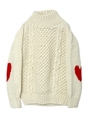 HEART ELBOW HIGH NECK KNIT/ブルー