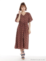 エスニックフラワーpriロングガウン/ネービー