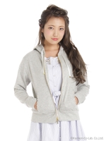 パールビーズフードパーカー/グレー