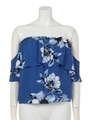 Gran FlowerオフショルTOP/BLU