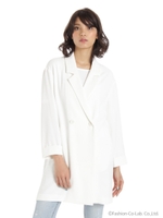 ダブルボタンジャケットコート/シロ