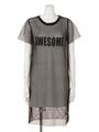 【ANAP】メッシュTシャツ×タンクワンピース SET/BK/WH