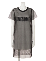 【ANAP】メッシュTシャツ×タンクワンピース SET/BK/WH