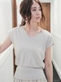 アクセツキVネックニットTOPS/ライトグレー