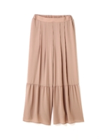 ギャザーフレアワイドパンツ/ベージュ(040)