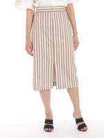 ストライプタイトロングスカート/ベージュ
