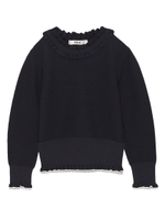 フリルネックニット/WHT