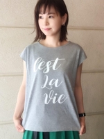 CestlavieロゴプリントTシャツ/グレー