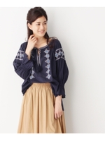 ペザント刺繍ブラウス/アイボリー(004)