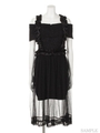 DR apron knit O/P/ブラック