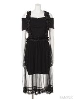 DR apron knit O/P/ブラック