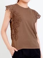 Jレースコンビフレンチニット/ブラウン